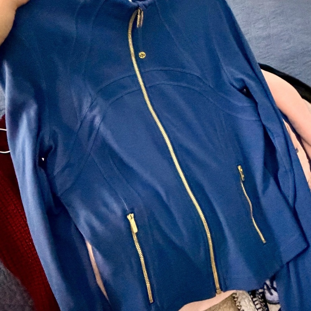 Lululemon TWILL Blue Blazer/Gold Zippers and lulu legging included set